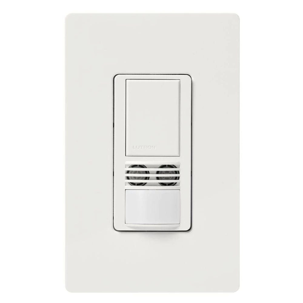 Lutron Maestro Dual-Tech Motion Sensor Switch, 6A, 120-277V, Single Pole, Ground or Neutral Required, MS-A102-WH, White