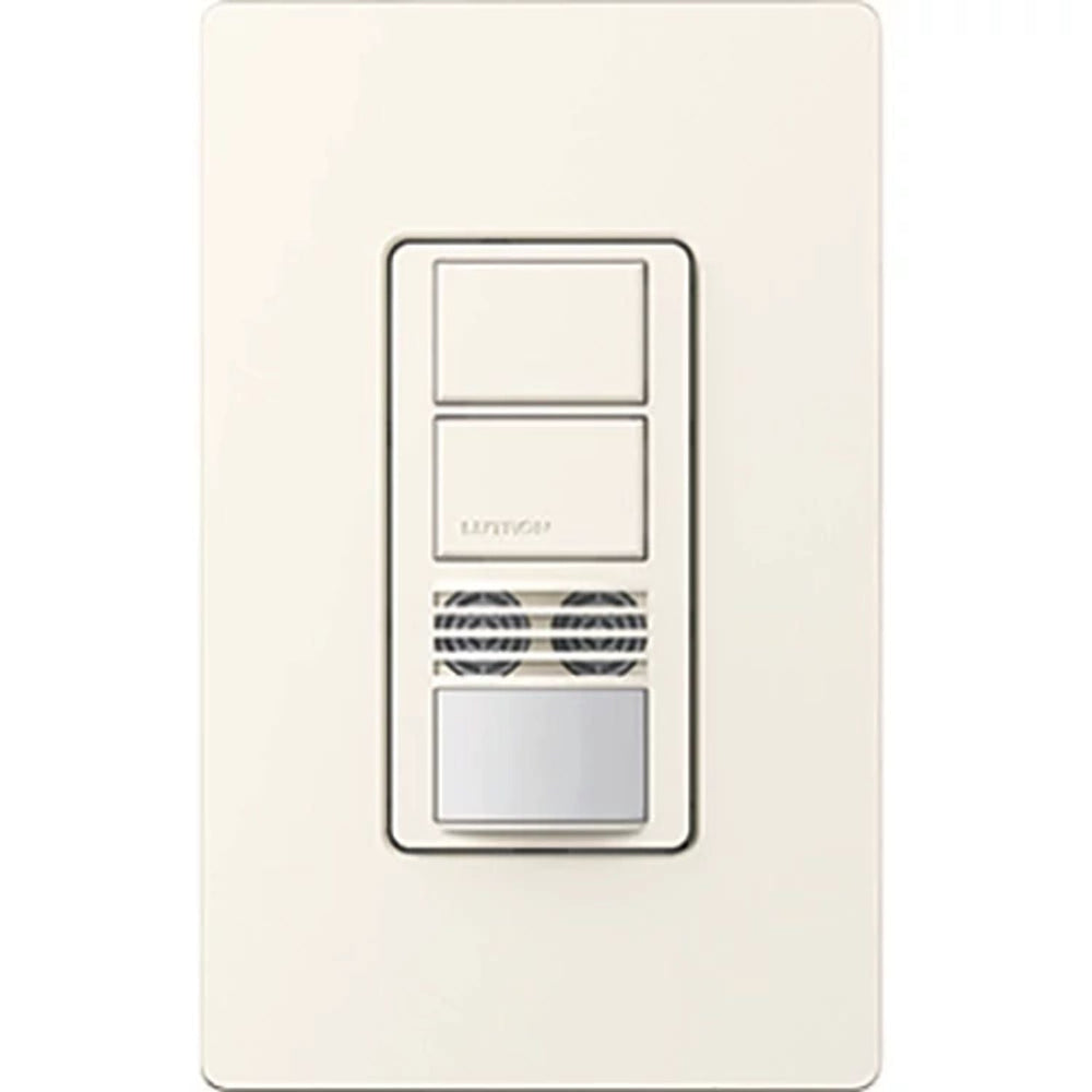 Lutron Maestro Dual Circuit Dual-Tech Motion Sensor Switch, 6A, 120-277V, Single Pole, Ground or Neutral Required, MS-A202-BI, Biscuit