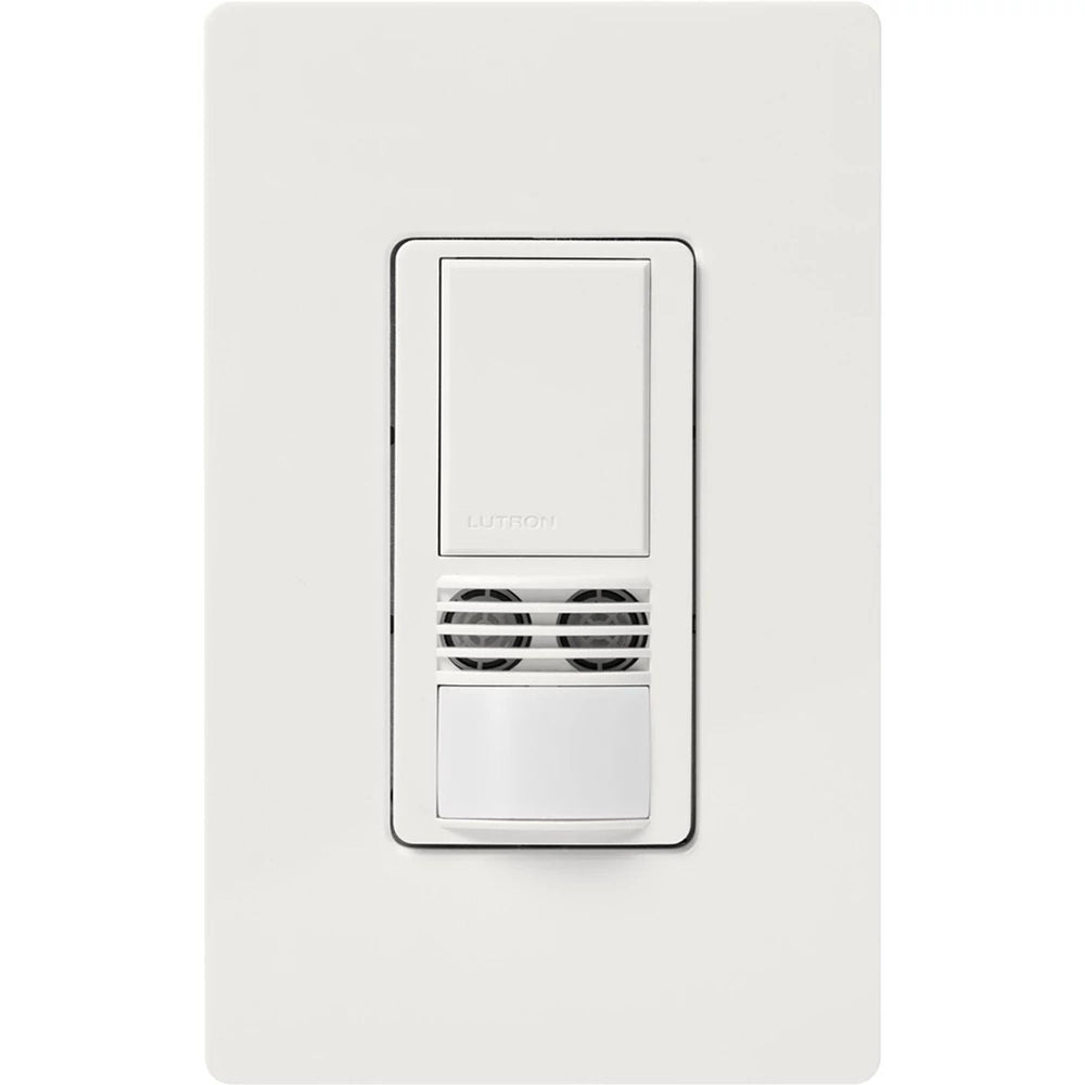 Lutron Maestro Dual-Tech Motion Sensor Switch, 6A, 120-277V, Single Pole/3-Way, Neutral Required, MS-B102-SW, Snow White
