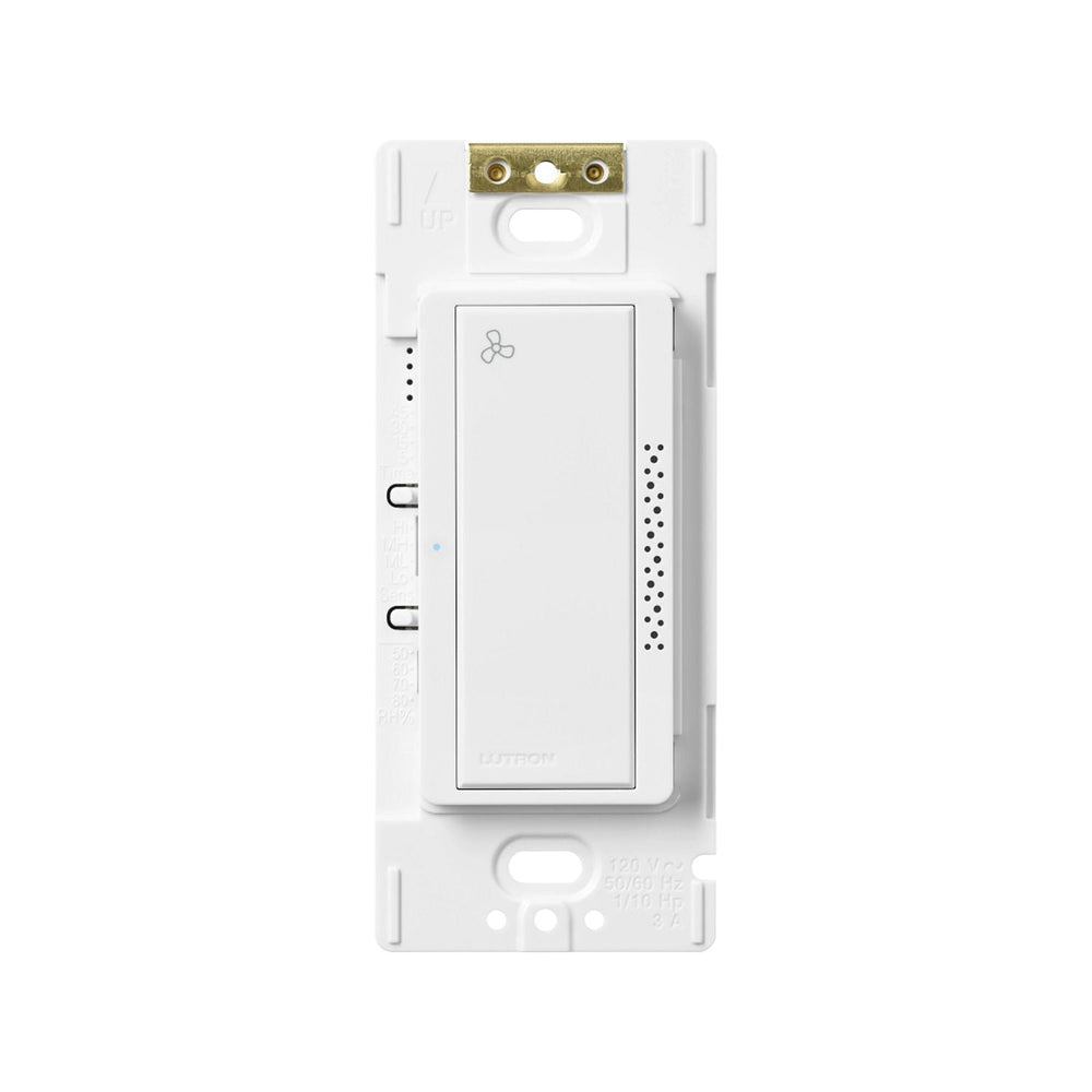 Lutron Humidity Sensor Switch with XactSense, 3A Fan/Light, Neutral or Ground Connection Required, 120V, MS-HS3-WH, White