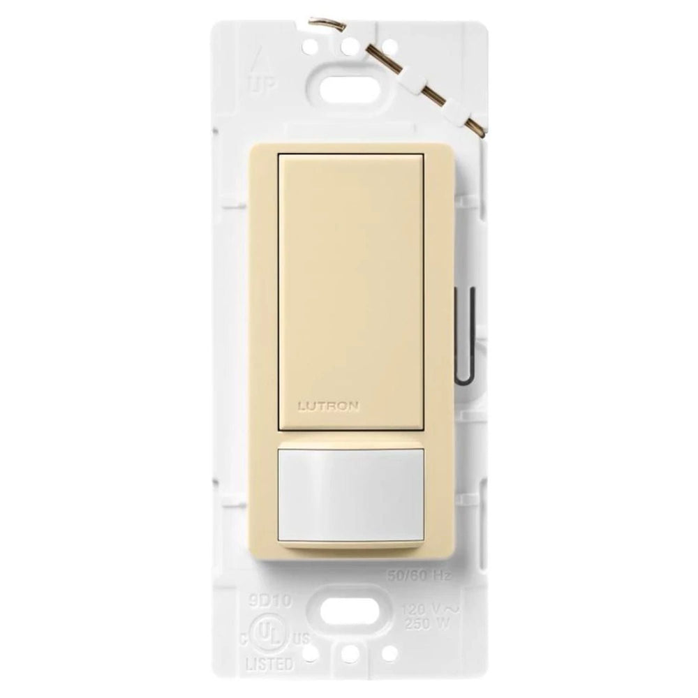 Lutron Maestro Motion Sensor Switch, 5A Light/3A Fan, 120V, Single/Multi-Location, Ground or Neutral Required, MS-OPS5M-IV, Ivory