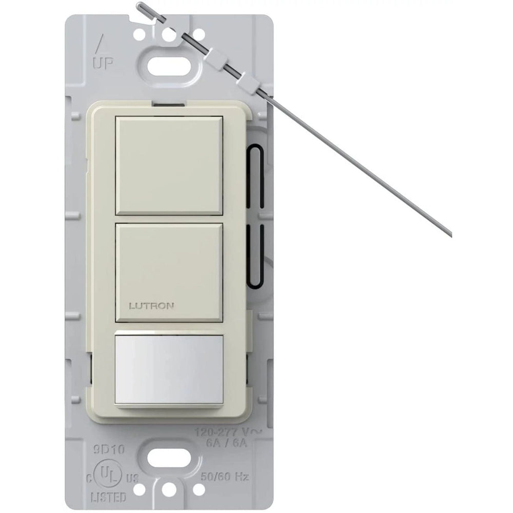 Lutron Maestro Dual Circuit Motion Sensor Switch, 6A Light/4.4A Fan, 120-277V, Dual Single Pole, Ground or Neutral Req'd, MS-OPS6-DDV-LA, Light Almond