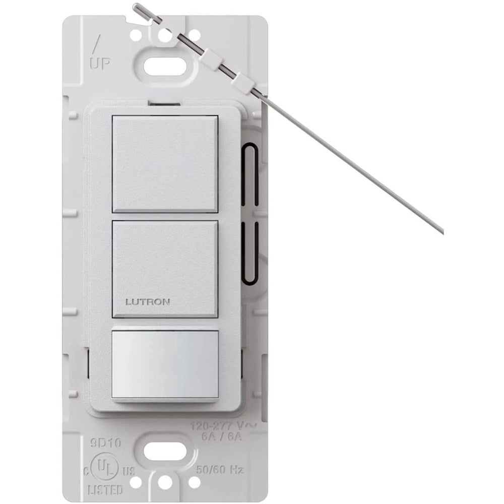 Lutron Maestro Dual Circuit Motion Sensor Switch, 6A Light/4.4A Fan, 120-277V, Dual Single Pole, Ground or Neutral Required, MS-OPS6-DDV-PD, Palladium