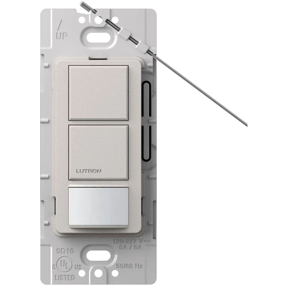 Lutron Maestro Dual Circuit Motion Sensor Switch, 6A Light/4.4A Fan, 120-277V, Dual Single Pole, Ground or Neutral Required, MS-OPS6-DDV-TP, Taupe