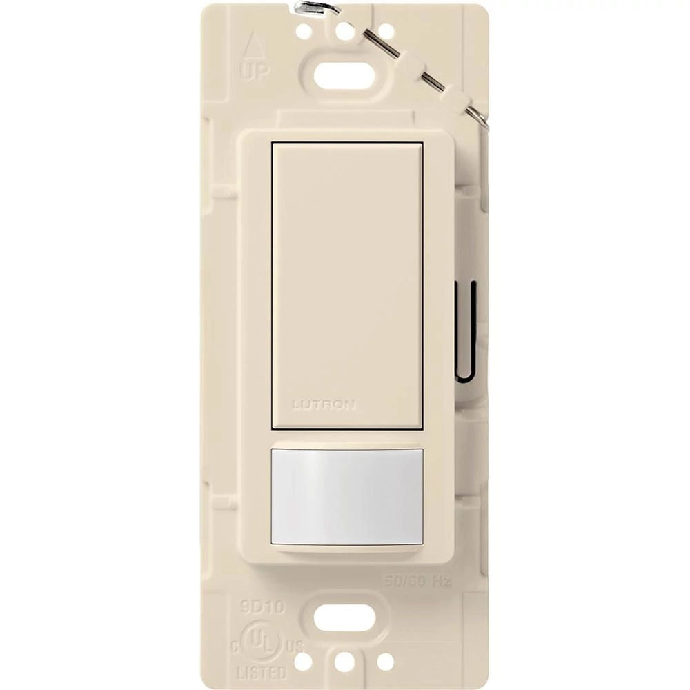 Lutron Maestro Motion Sensor Switch, Vacancy Only, Ground or Neutral Required, 2A Lighting, 120V, Single Pole, MS-VPS2-LA, Light Almond