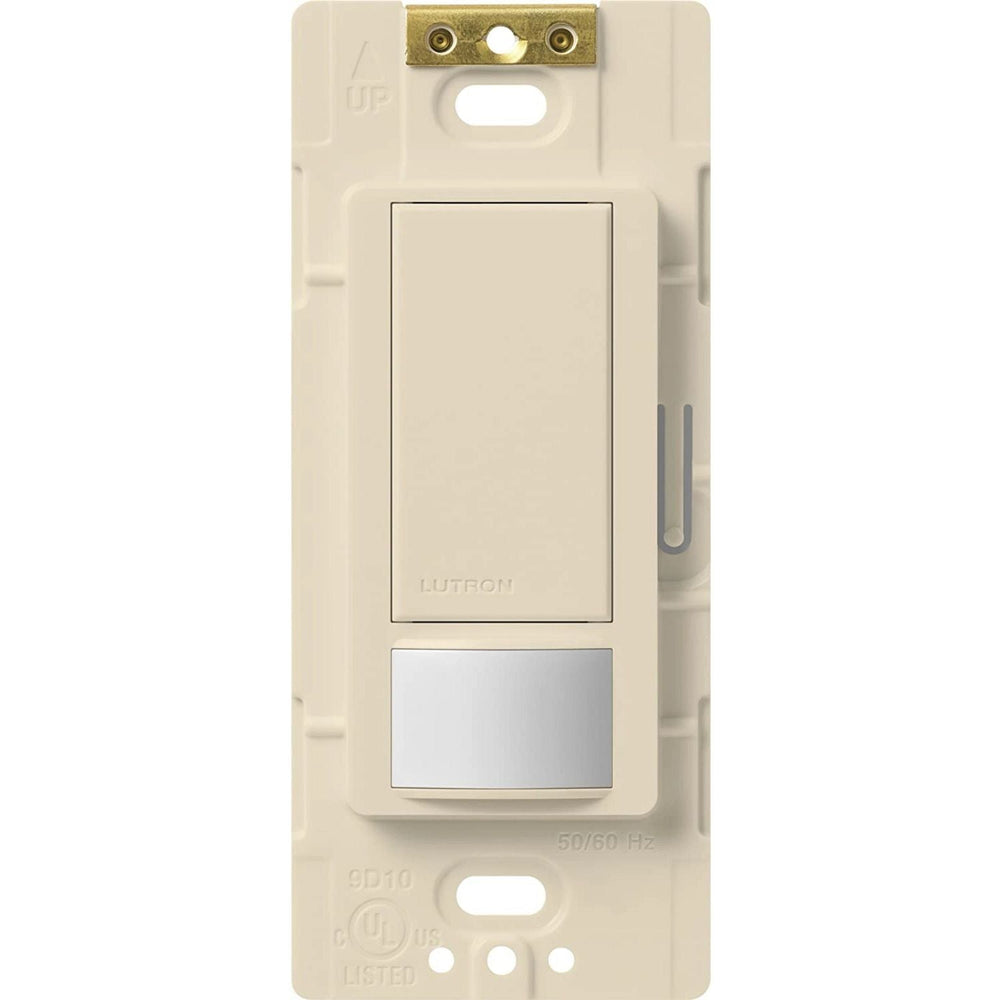 Lutron Maestro Motion Sensor Switch, Vacancy Only, Neutral Optional, 6A Light, 3A Fan, 120-277V, Single/Multi-Location, MS-OPS6M2-DV-LA, Light Almond