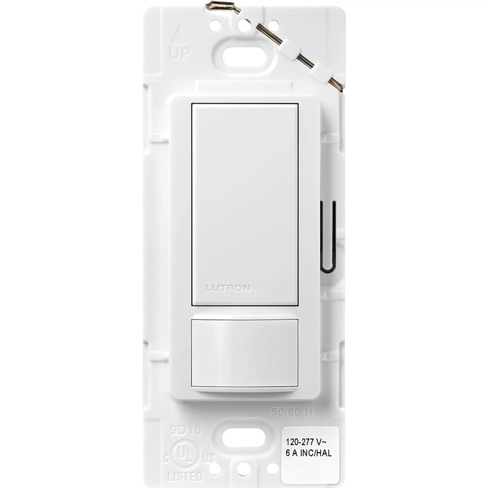 Lutron Maestro Motion Sensor Switch, Vacancy Only, Neutral Optional, 6A Light, 3A Fan, 120-277V, Single/Multi-Location, MS-OPS6M2-DV-WH, White