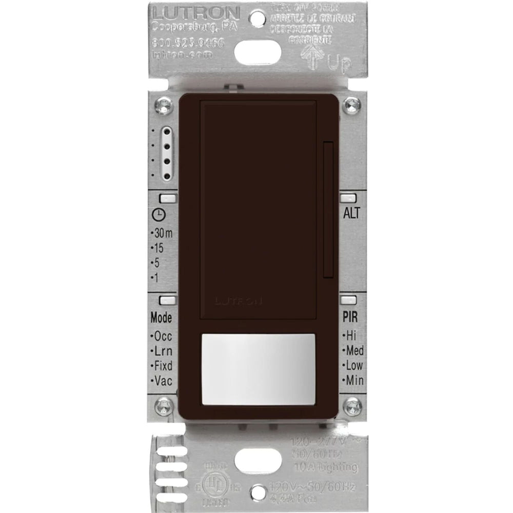 Lutron Maestro 0-10V Vacancy Sensor Dimmer Switch, 8A, Neutral Optional, 120-277V, Single Pole/Multi-Location, MS-Z101-V-BR, Brown