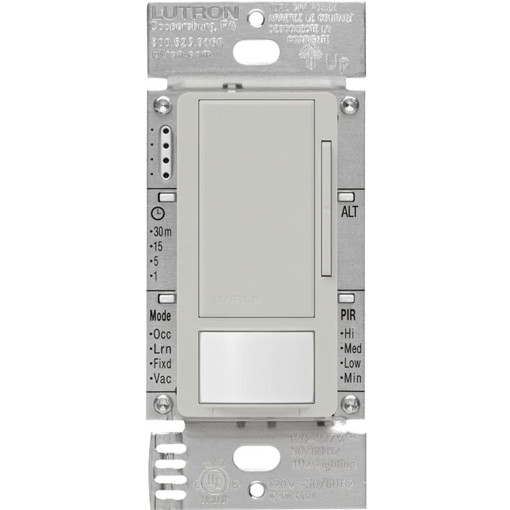 Lutron Maestro 0-10V Vacancy Sensor Dimmer Switch, 8A, Neutral Optional, 120-277V, Single Pole/Multi-Location, MS-Z101-V-PD, Palladium