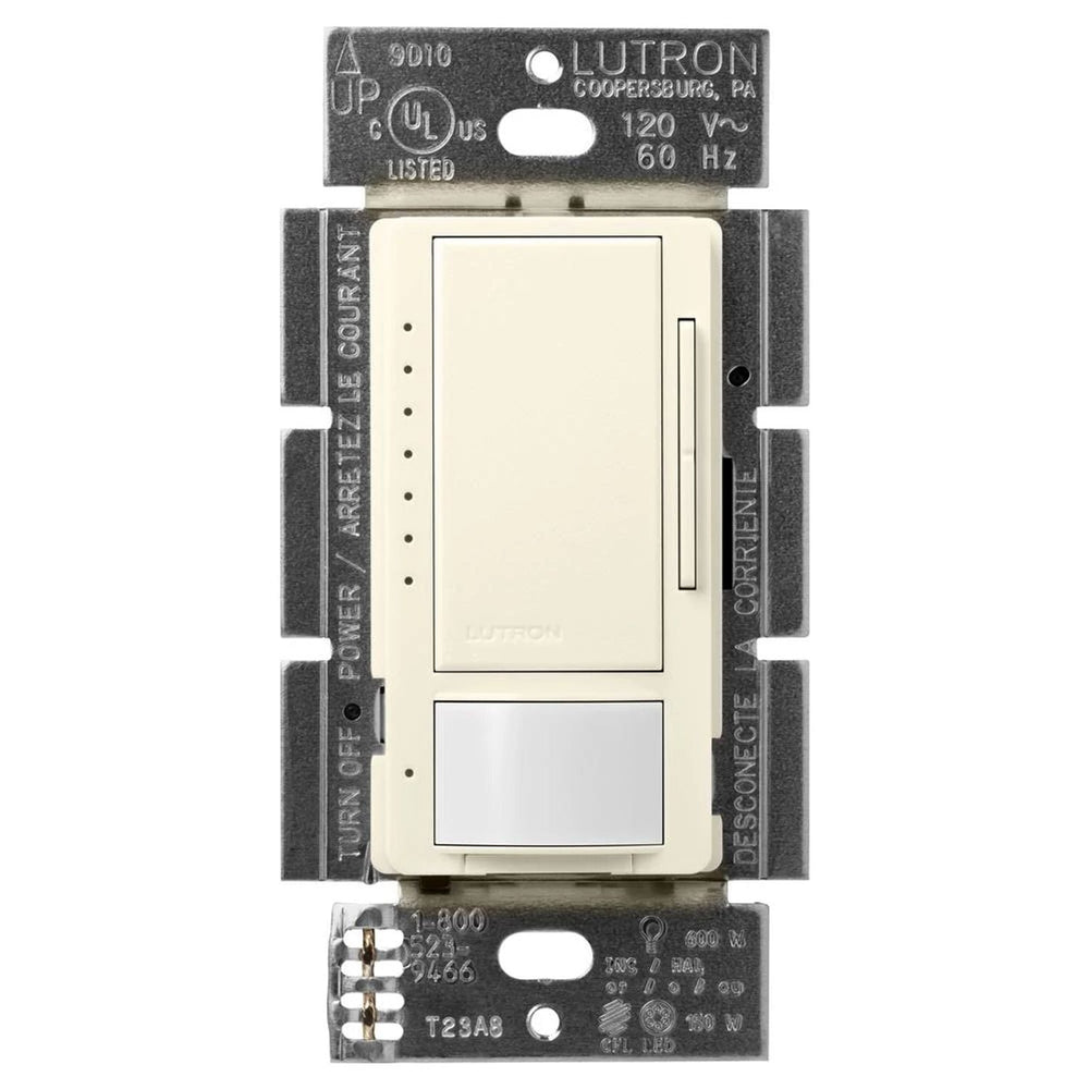 Lutron Maestro LED+ Motion Sensor Dimmer Switch, 150W LED, 120V, Single Pole/Multi-Location, MSCL-OP153M-BI, Biscuit