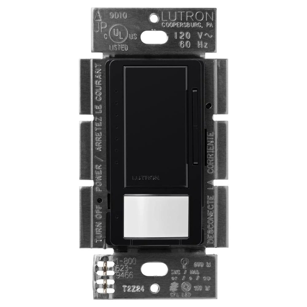 Lutron Maestro LED+ Motion Sensor Dimmer Switch, 150W LED, 120V, Single Pole/Multi-Location, MSCL-OP153M-BL, Black