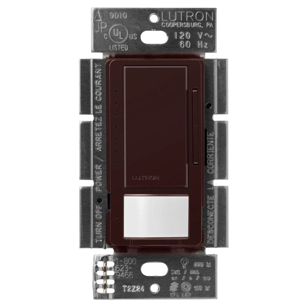 Lutron Maestro LED+ Motion Sensor Dimmer Switch, 150W LED, 120V, Single Pole/Multi-Location, MSCL-OP153M-BR, Brown