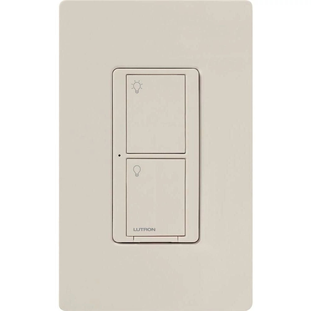 Lutron Caseta In-Wall Smart Switch PRO, No Neutral Required, 5A Lighting or 3A General Fan Load, 120/277V, Single Pole/3-Way, PD-5WS-LA, Light Almond