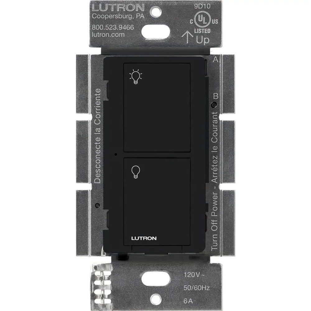 Lutron Caseta Original Smart Switch, 6A Light or 3.6A Fan, Neutral Required, 120V, PD-5ANS-BL, Black