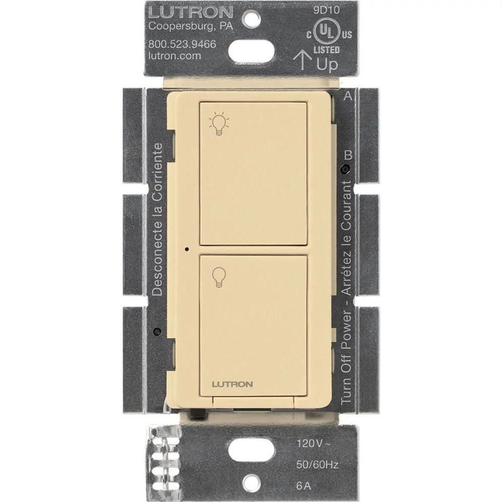 Lutron Caseta Original Smart Switch, 6A Light or 3.6A Fan, Neutral Required, 120V, PD-5ANS-IV, Ivory