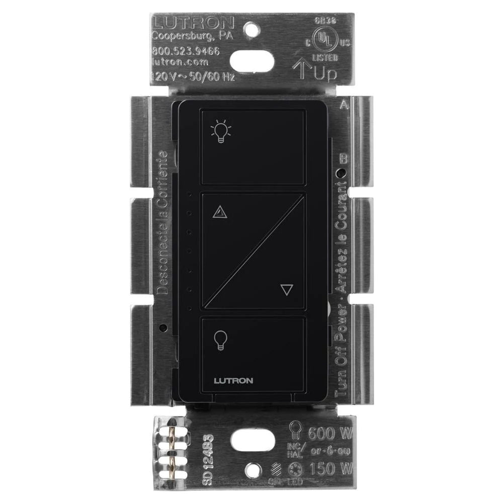 Lutron Caseta Original Smart Dimmer Switch, 150W LED, No Neutral Required, 120V, PD-6WCL-BL, Black