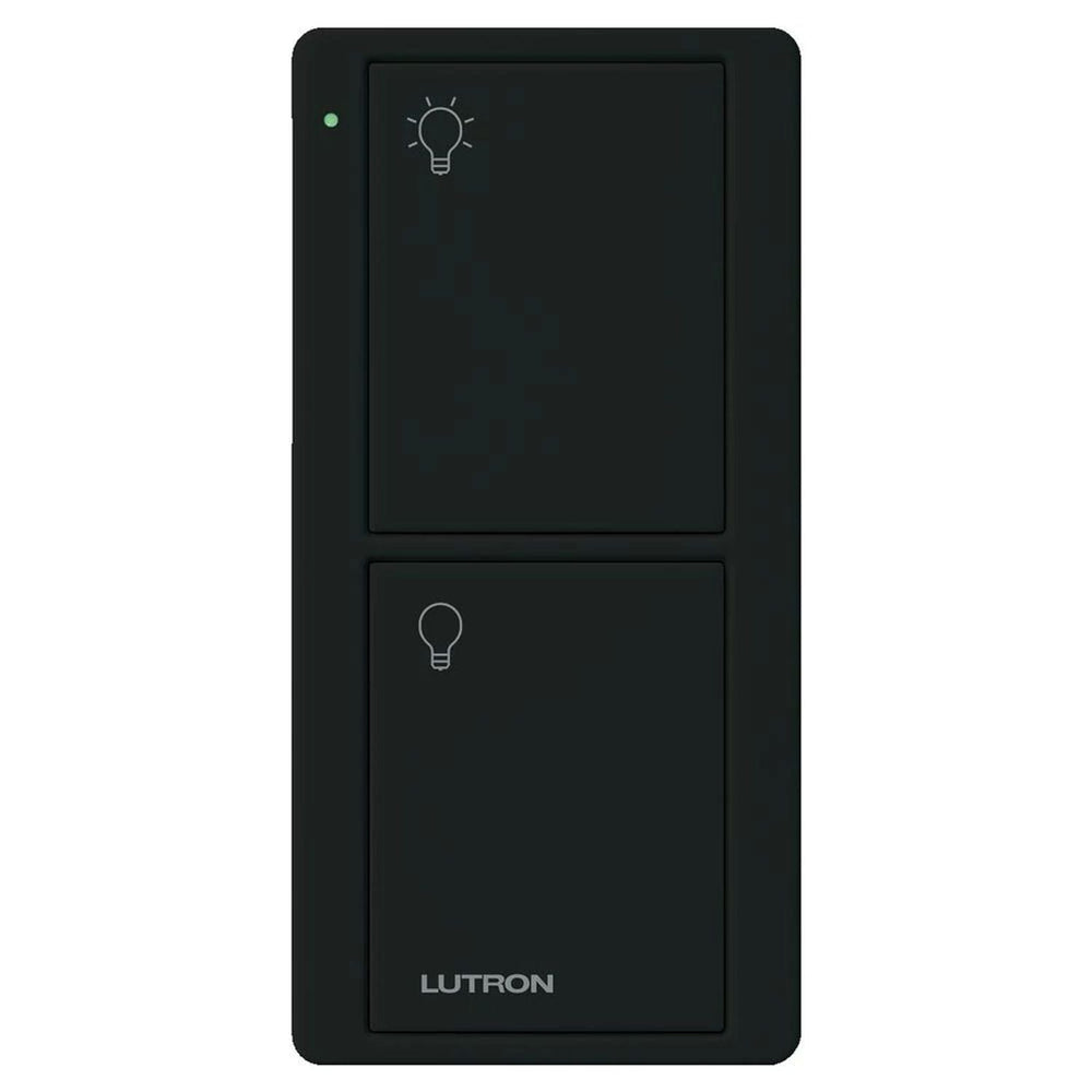 Lutron 2-Button Pico Smart Remote, with Light Icons, PJ2-2B-GBL-L01, Black