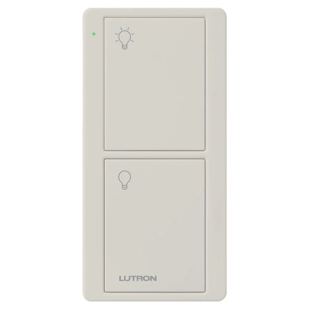 Lutron 2-Button Pico Smart Remote, with Light Icons, PJ2-2B-GLA-L01, Light Almond