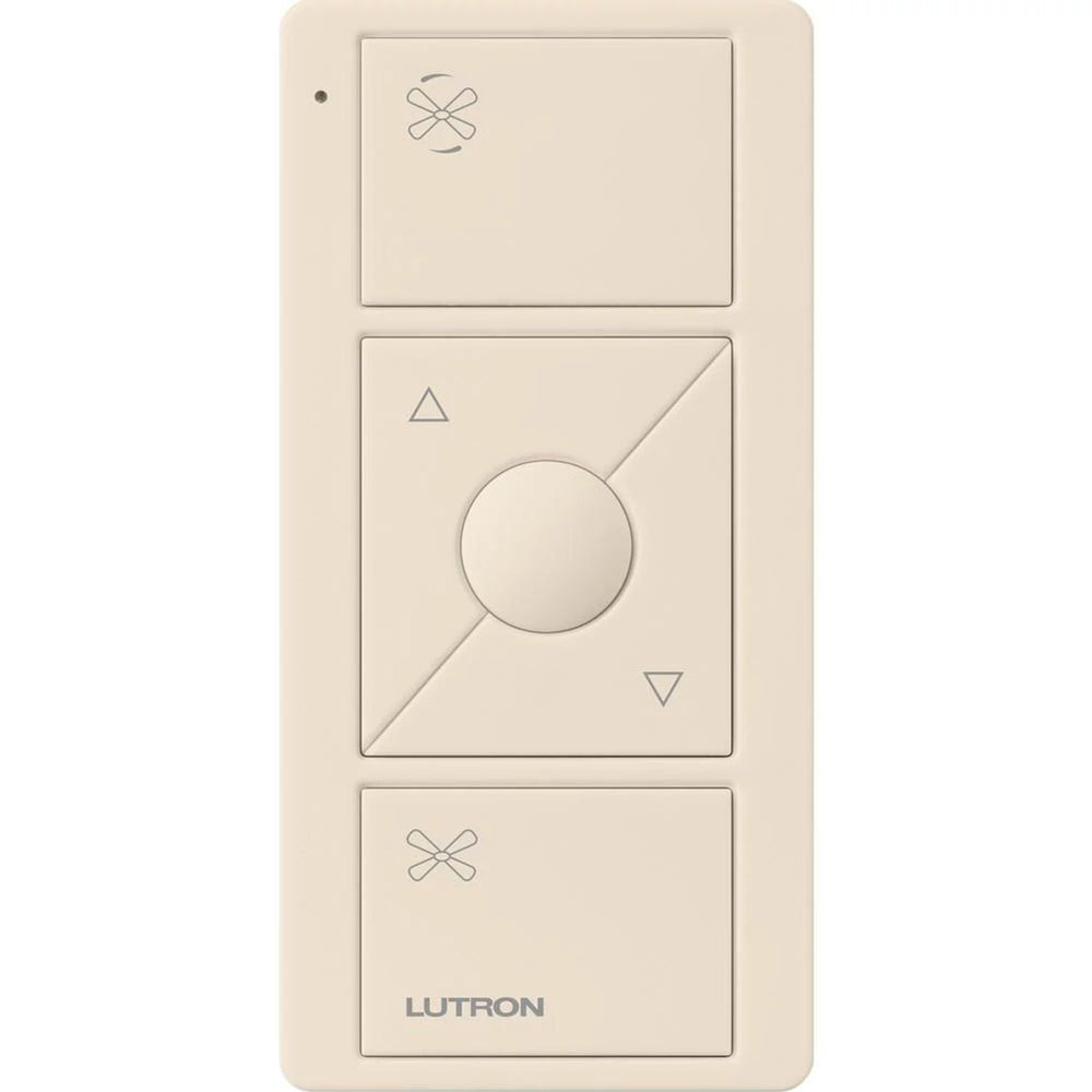 Lutron Pico Smart Remote for Fan Control, 3-Button Raise/Lower with Preset Button, PJ2-3BRL-GLA-F01, Light Almond