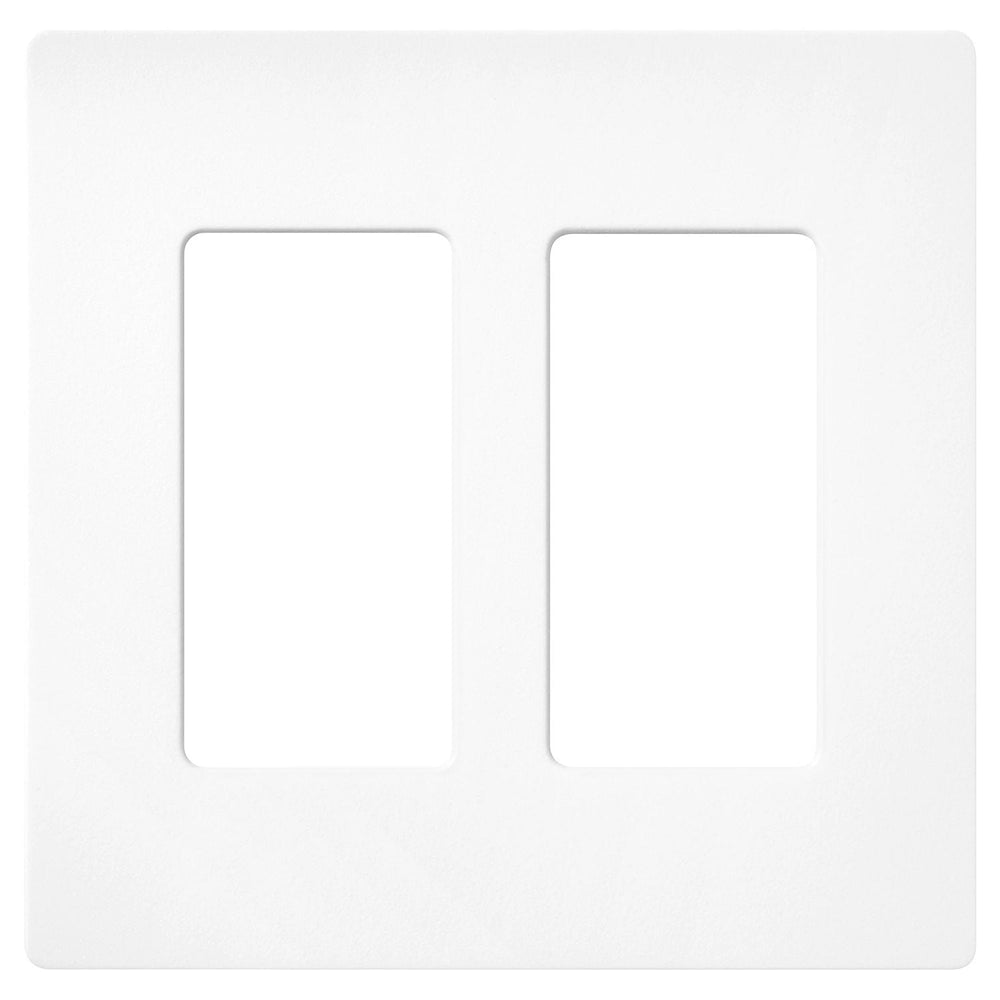 Lutron Claro 2 Gang Wall Plate for Decorator-Style Dimmers, Switches, and Outlets, Satin Finish, SC-2-BW, Brilliant White