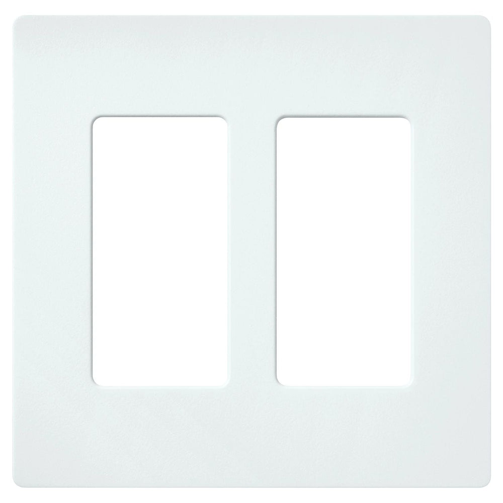 Lutron Claro 2 Gang Wall Plate for Decorator-Style Dimmers, Switches, and Outlets, Satin Finish, SC-2-GL, Glacier White
