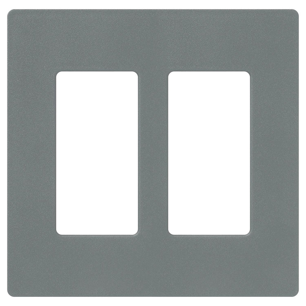 Lutron Claro 2 Gang Wall Plate for Decorator-Style Dimmers, Switches, and Outlets, Satin Finish, SC-2-SL, Slate