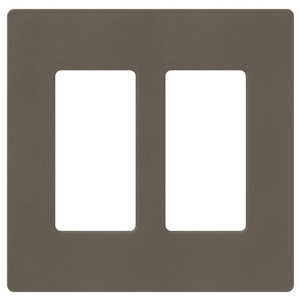 Lutron Claro 2 Gang Wall Plate for Decorator-Style Dimmers, Switches, and Outlets, Satin Finish, SC-2-TF, Truffle