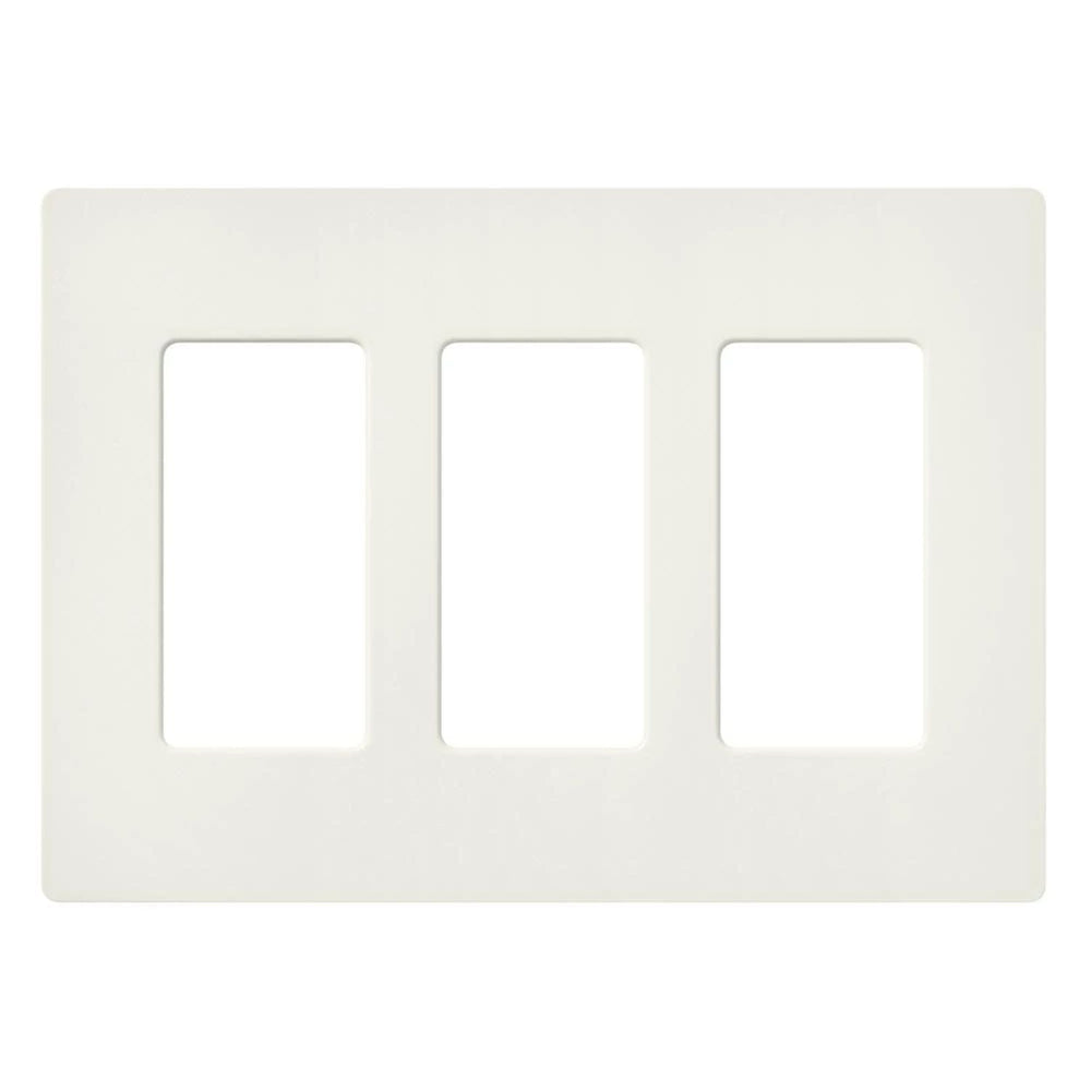 Lutron Claro 3 Gang Wall Plate for Decorator-Style Dimmers, Switches, and Outlets, Satin Finish, SC-3-BI, Biscuit