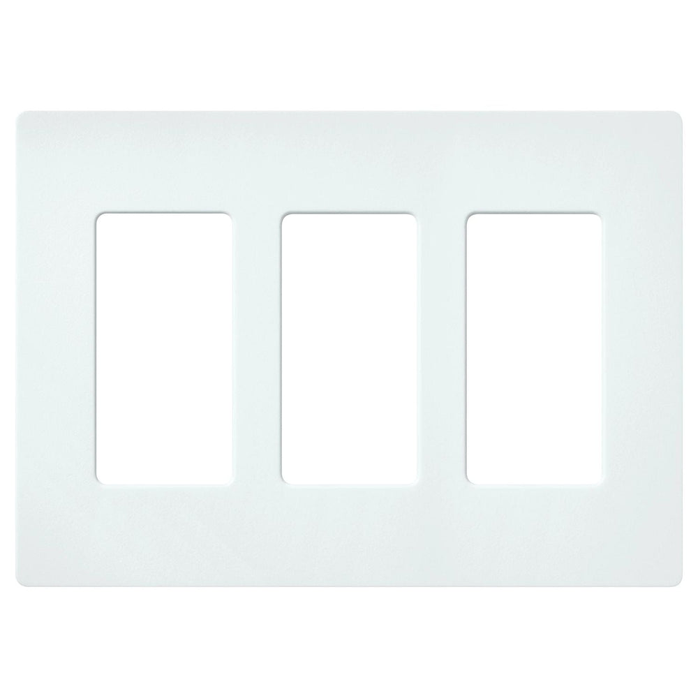 Lutron Claro 3 Gang Wall Plate for Decorator-Style Dimmers, Switches, and Outlets, Satin Finish, SC-3-GL, Glacier White