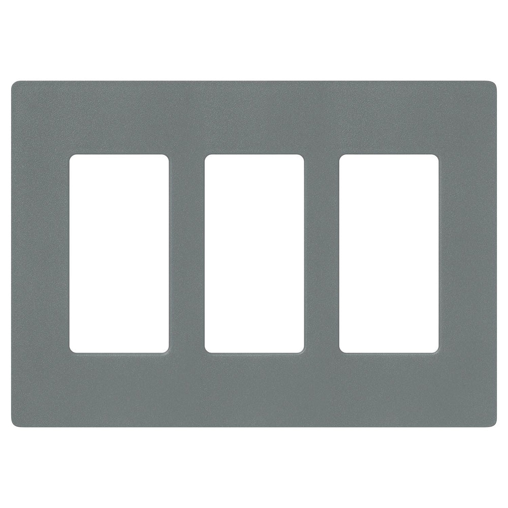 Lutron Claro 3 Gang Wall Plate for Decorator-Style Dimmers, Switches, and Outlets, Satin Finish, SC-3-SL, Slate