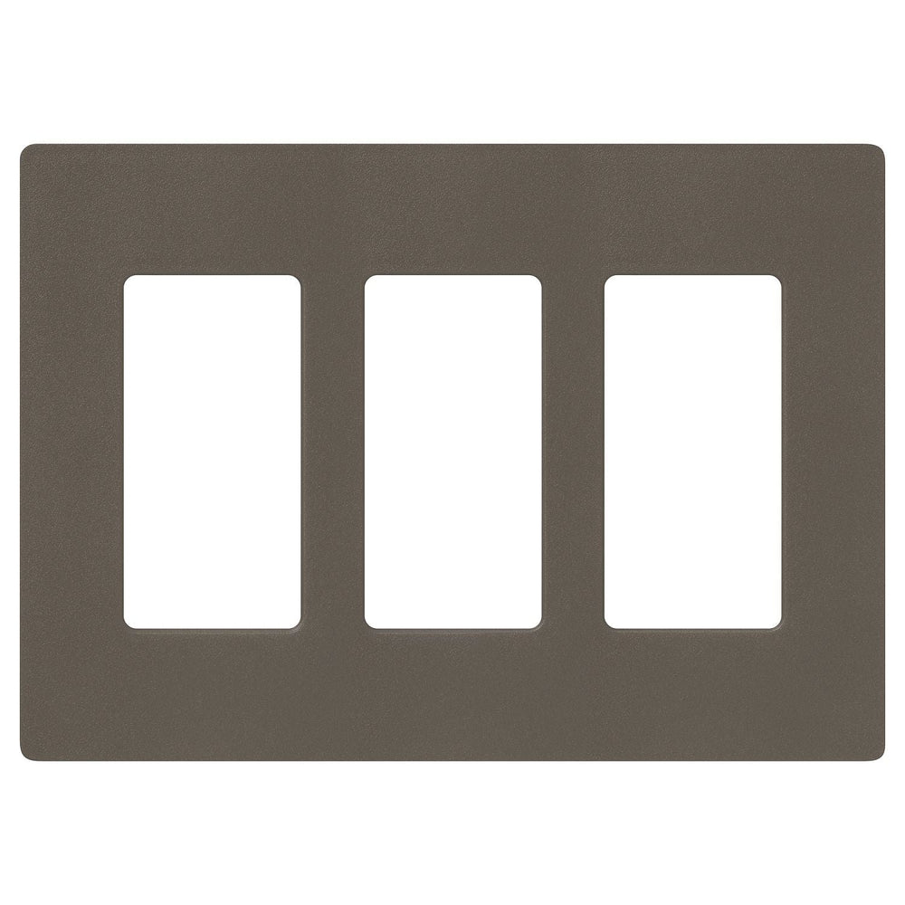 Lutron Claro 3 Gang Wall Plate for Decorator-Style Dimmers, Switches, and Outlets, Satin Finish, SC-3-TF, Truffle