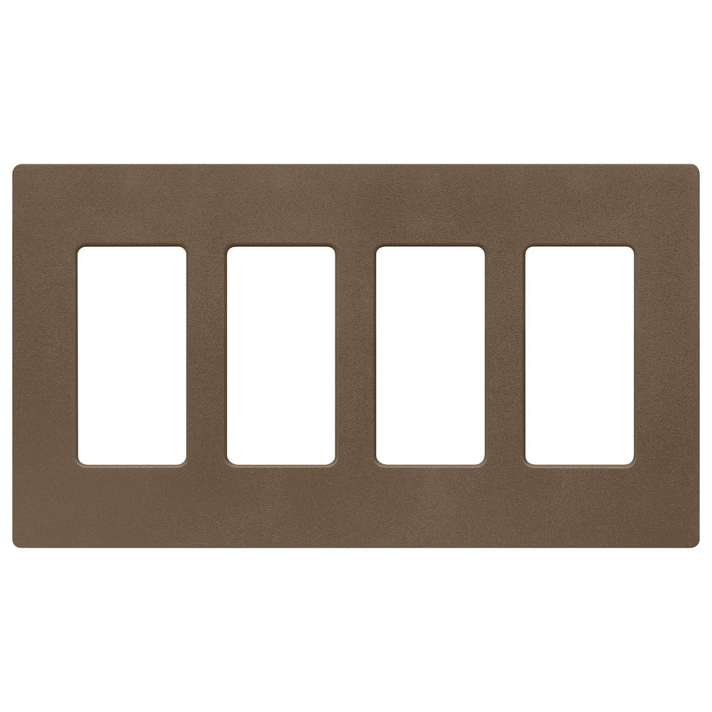 Lutron Claro 4 Gang Wall Plate for Decorator-Style Dimmers, Switches, and Outlets, Satin Finish, SC-4-EP, Espresso
