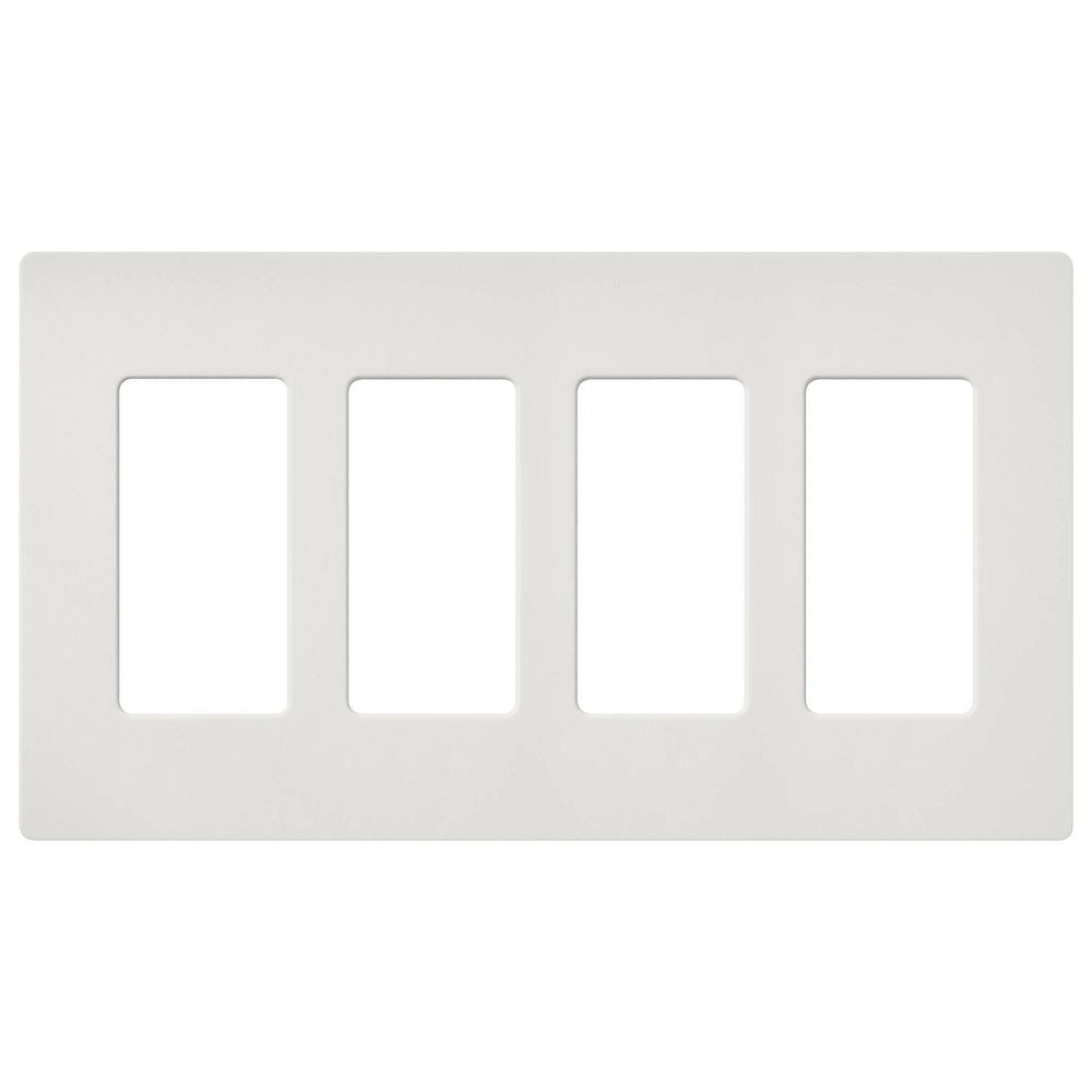 Lutron Claro 4 Gang Wall Plate for Decorator-Style Dimmers, Switches, and Outlets, Satin Finish, SC-4-LG, Lunar Gray