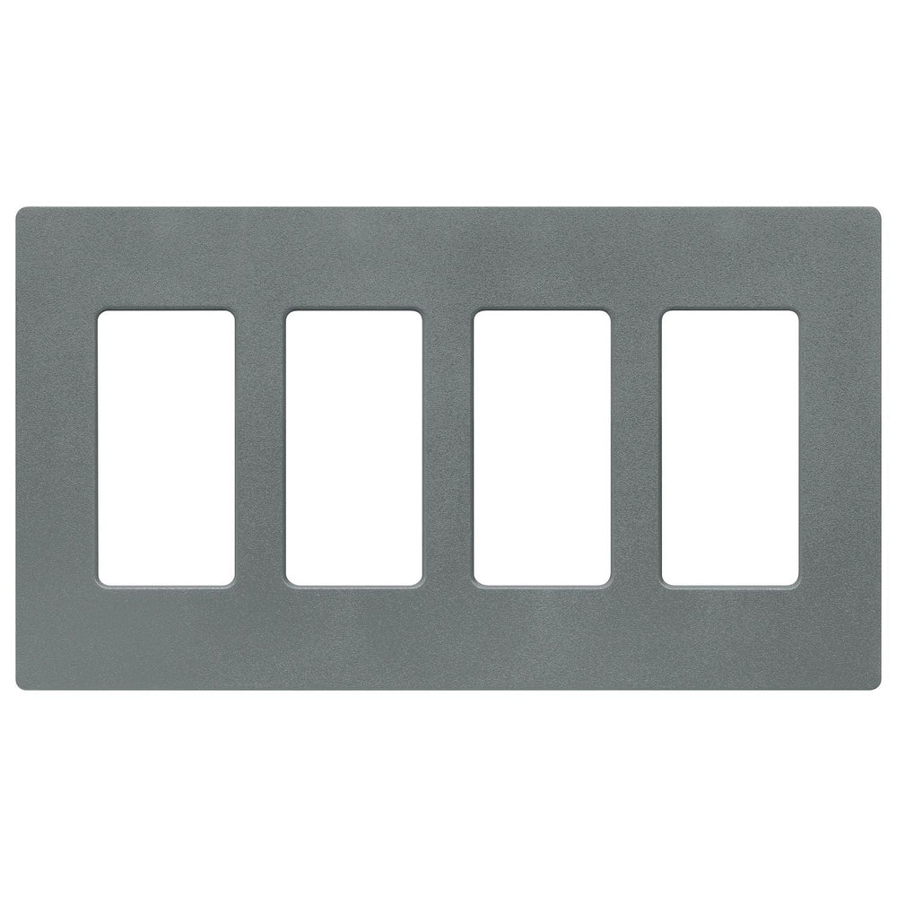 Lutron Claro 4 Gang Wall Plate for Decorator-Style Dimmers, Switches, and Outlets, Satin Finish, SC-4-SL, Slate