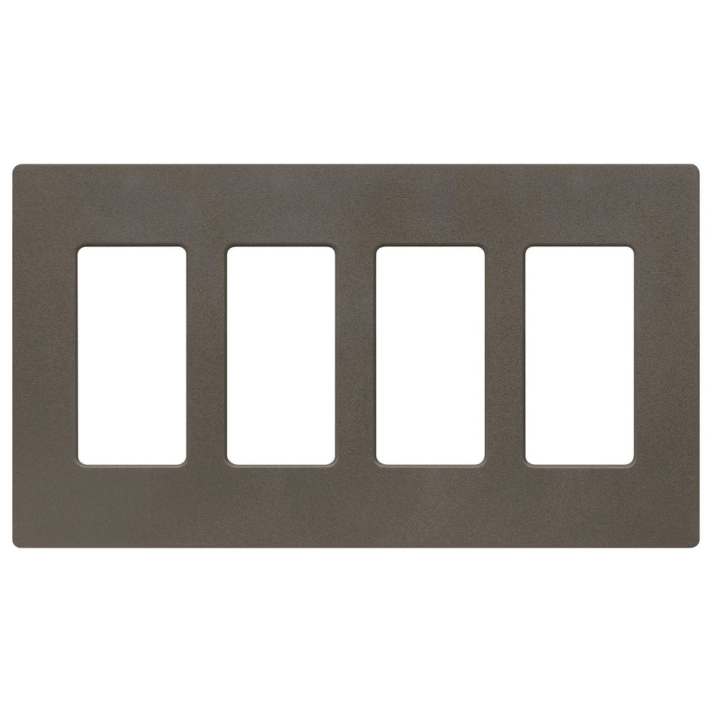 Lutron Claro 4 Gang Wall Plate for Decorator-Style Dimmers, Switches, and Outlets, Satin Finish, SC-4-TF, Truffle