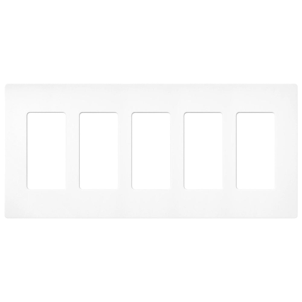 Lutron Claro 5 Gang Wall Plate for Decorator-Style Dimmers, Switches, and Outlets, Satin Finish, SC-5-BW, Brilliant White