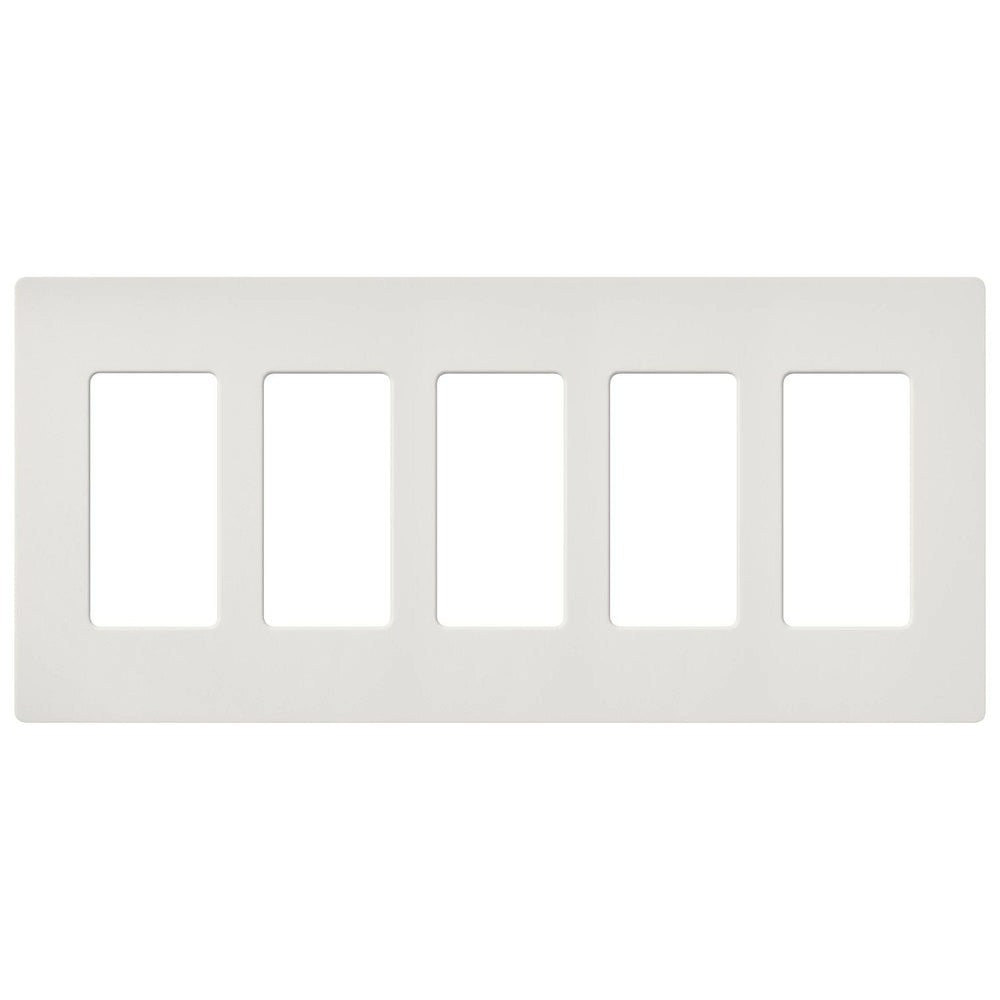 Lutron Claro 5 Gang Wall Plate for Decorator-Style Dimmers, Switches, and Outlets, Satin Finish, SC-5-LG, Lunar Gray