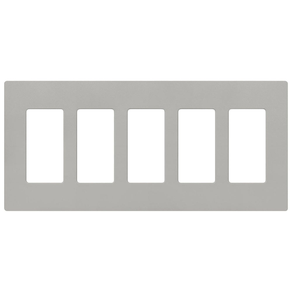 Lutron Claro 5 Gang Wall Plate for Decorator-Style Dimmers, Switches, and Outlets, Satin Finish, SC-5-PB, Pebble
