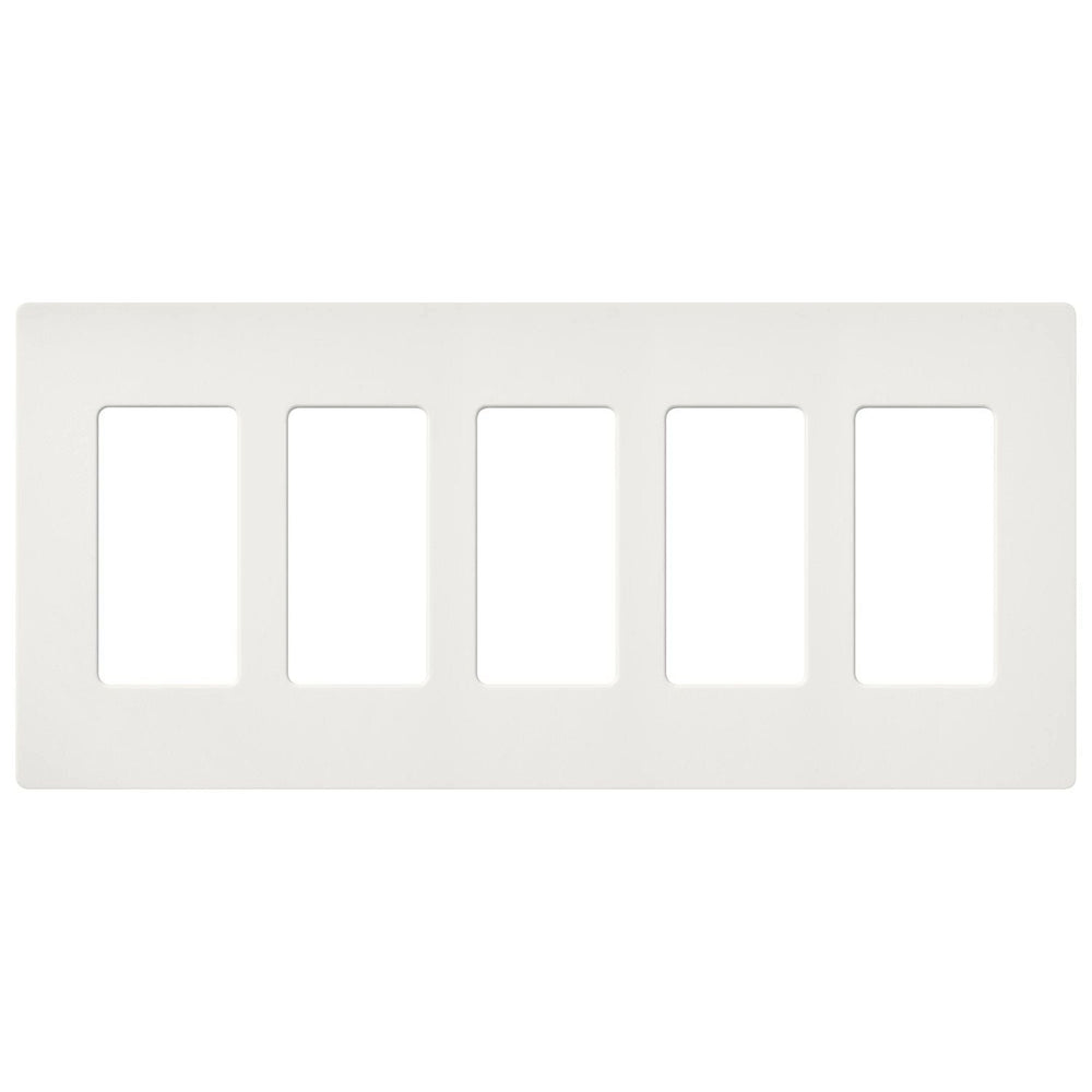 Lutron Claro 5 Gang Wall Plate for Decorator-Style Dimmers, Switches, and Outlets, Satin Finish, SC-5-RW, Architectural White