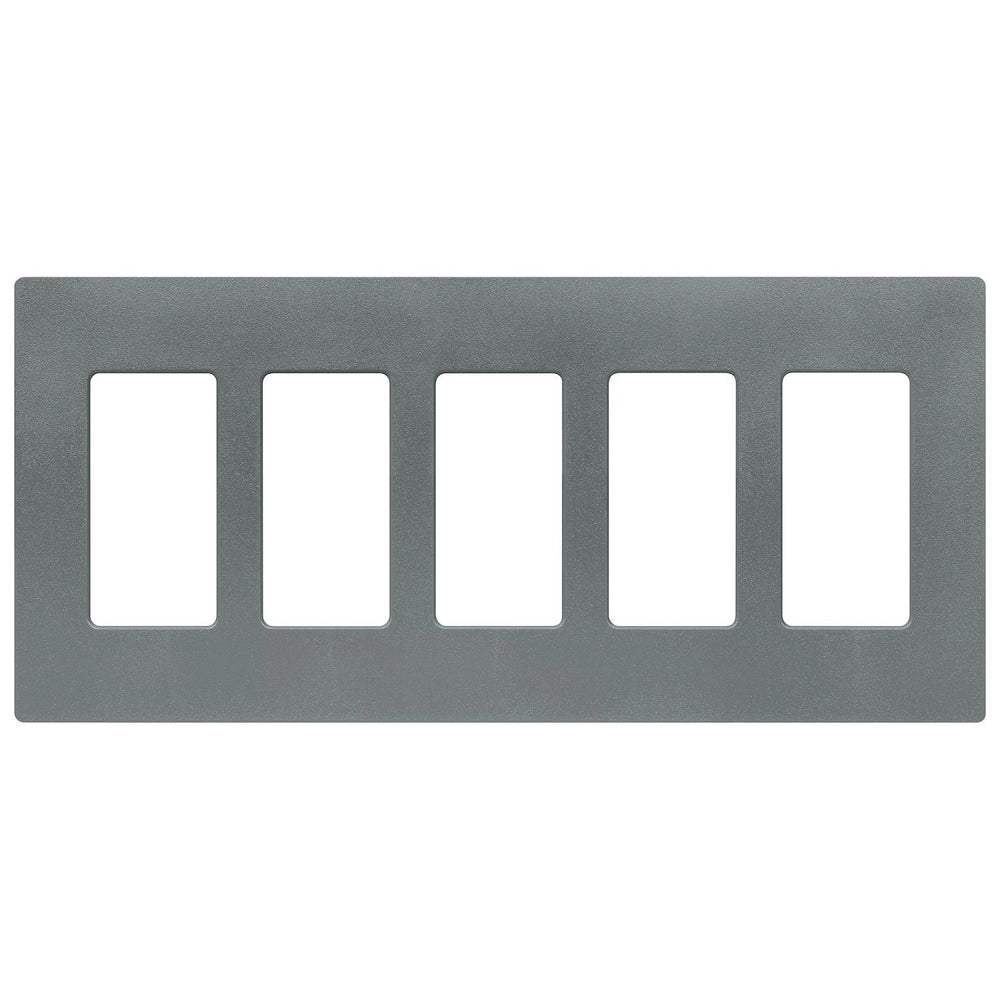 Lutron Claro 5 Gang Wall Plate for Decorator-Style Dimmers, Switches, and Outlets, Satin Finish, SC-5-SL, Slate