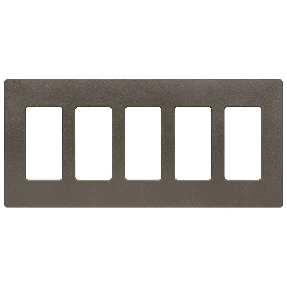 Lutron Claro 5 Gang Wall Plate for Decorator-Style Dimmers, Switches, and Outlets, Satin Finish, SC-5-TF, Truffle