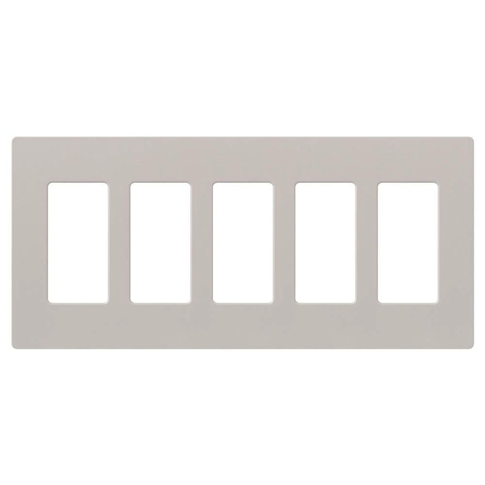 Lutron Claro 5 Gang Wall Plate for Decorator-Style Dimmers, Switches, and Outlets, Satin Finish, SC-5-TP, Taupe