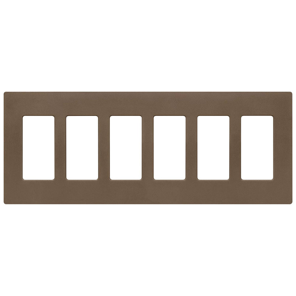 Lutron Claro 6 Gang Wall Plate for Decorator-Style Dimmers, Switches, and Outlets, Satin Finish, SC-6-EP, Espresso