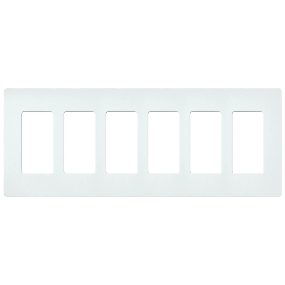 Lutron Claro 6 Gang Wall Plate for Decorator-Style Dimmers, Switches, and Outlets, Satin Finish, SC-6-GL, Glacier White