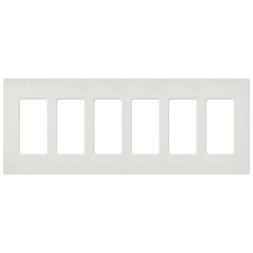 Lutron Claro 6 Gang Wall Plate for Decorator-Style Dimmers, Switches, and Outlets, Satin Finish, SC-6-LG, Lunar Gray