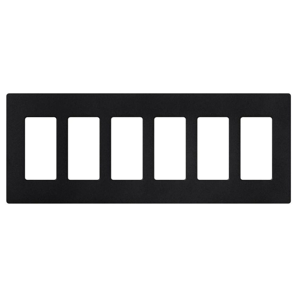 Lutron Claro 6 Gang Wall Plate for Decorator-Style Dimmers, Switches, and Outlets, Satin Finish, SC-6-MN, Midnight
