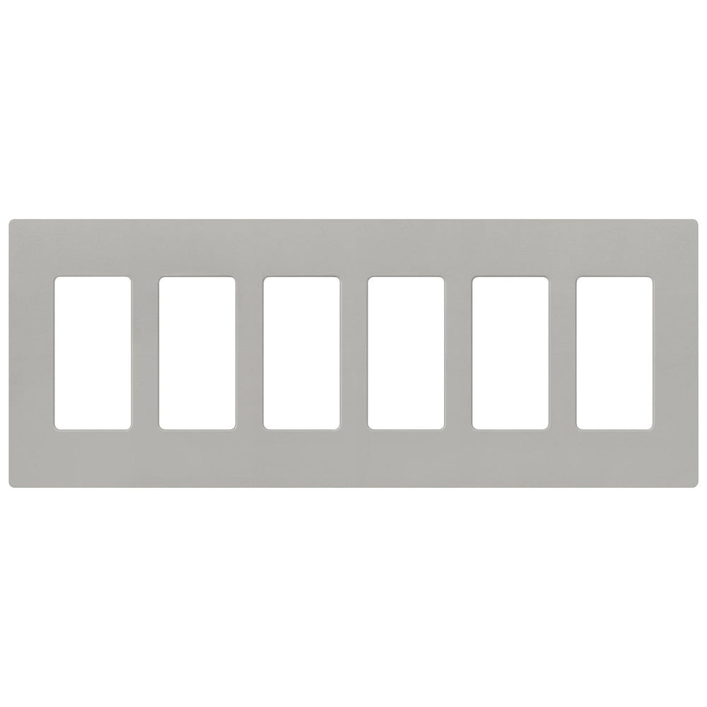 Lutron Claro 6 Gang Wall Plate for Decorator-Style Dimmers, Switches, and Outlets, Satin Finish, SC-6-PB, Pebble