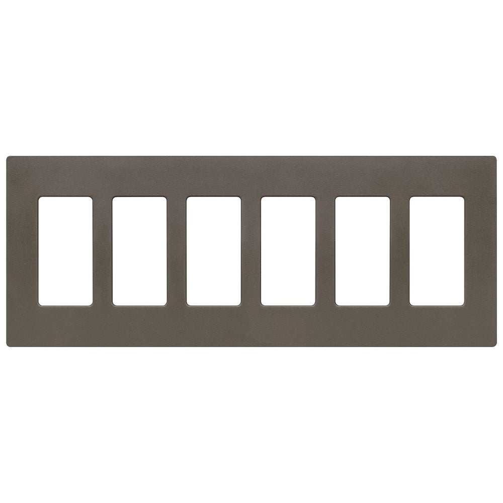 Lutron Claro 6 Gang Wall Plate for Decorator-Style Dimmers, Switches, and Outlets, Satin Finish, SC-6-TF, Truffle