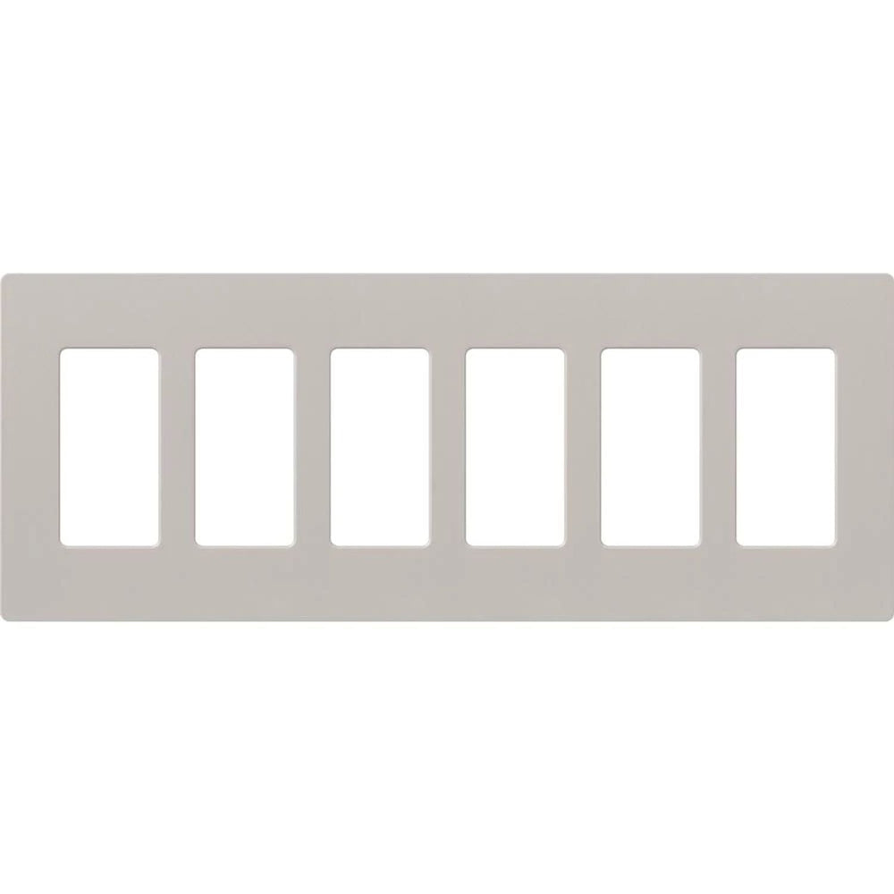 Lutron Claro 6 Gang Wall Plate for Decorator-Style Dimmers, Switches, and Outlets, Satin Finish, SC-6-TP, Taupe