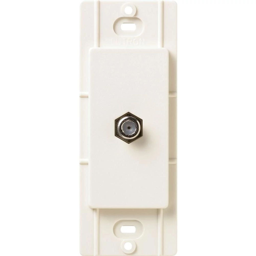 Lutron Claro Coaxial Cable Jack, Fits Decorator-Style Wall Plates, SC-CJ-BI, Biscuit